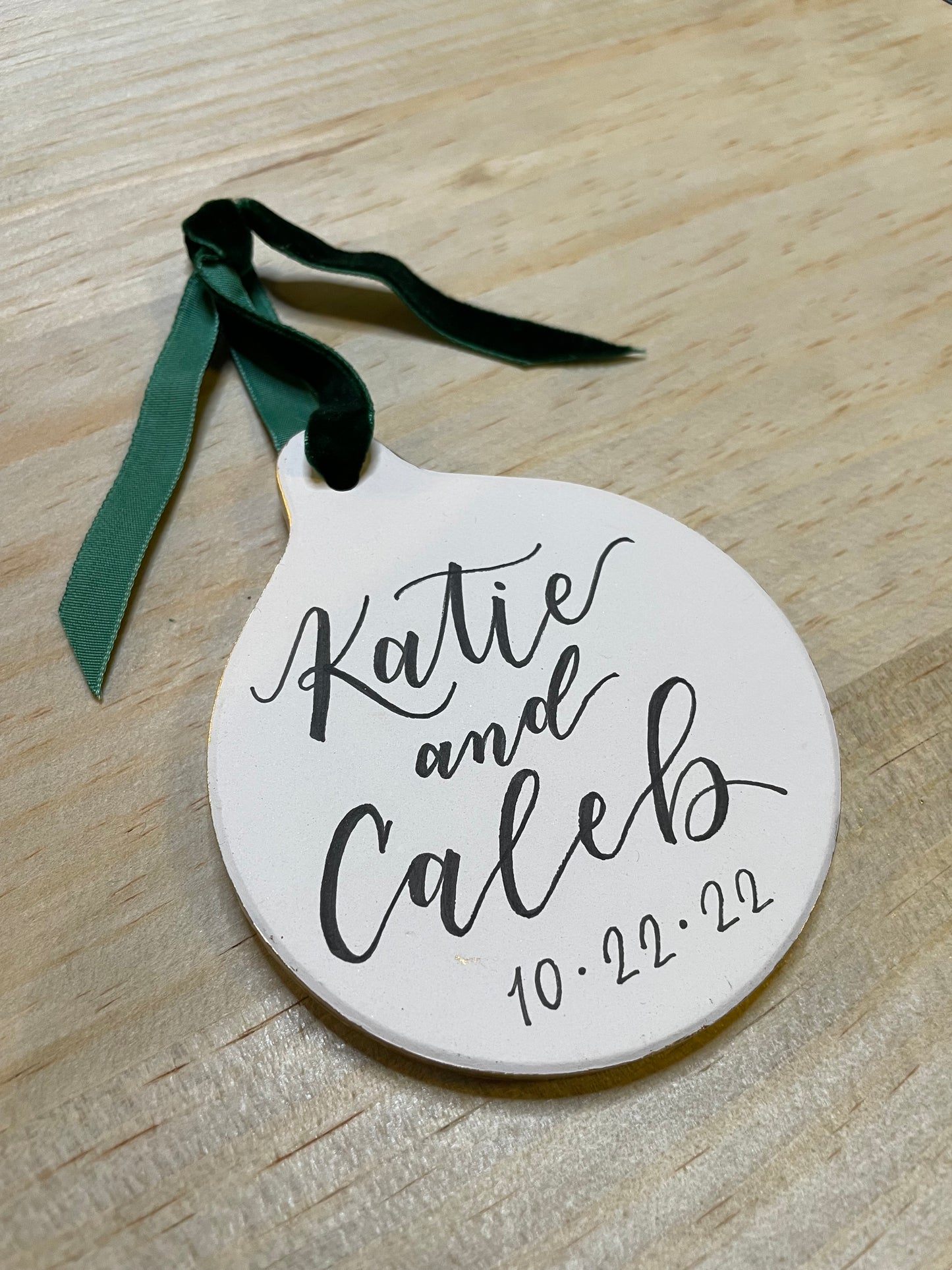 Ceramic Calligraphy Ornament - Double-Sided, Personalized