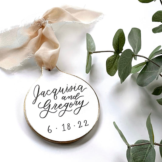 Ceramic Calligraphy Ornament - Double-Sided, Personalized